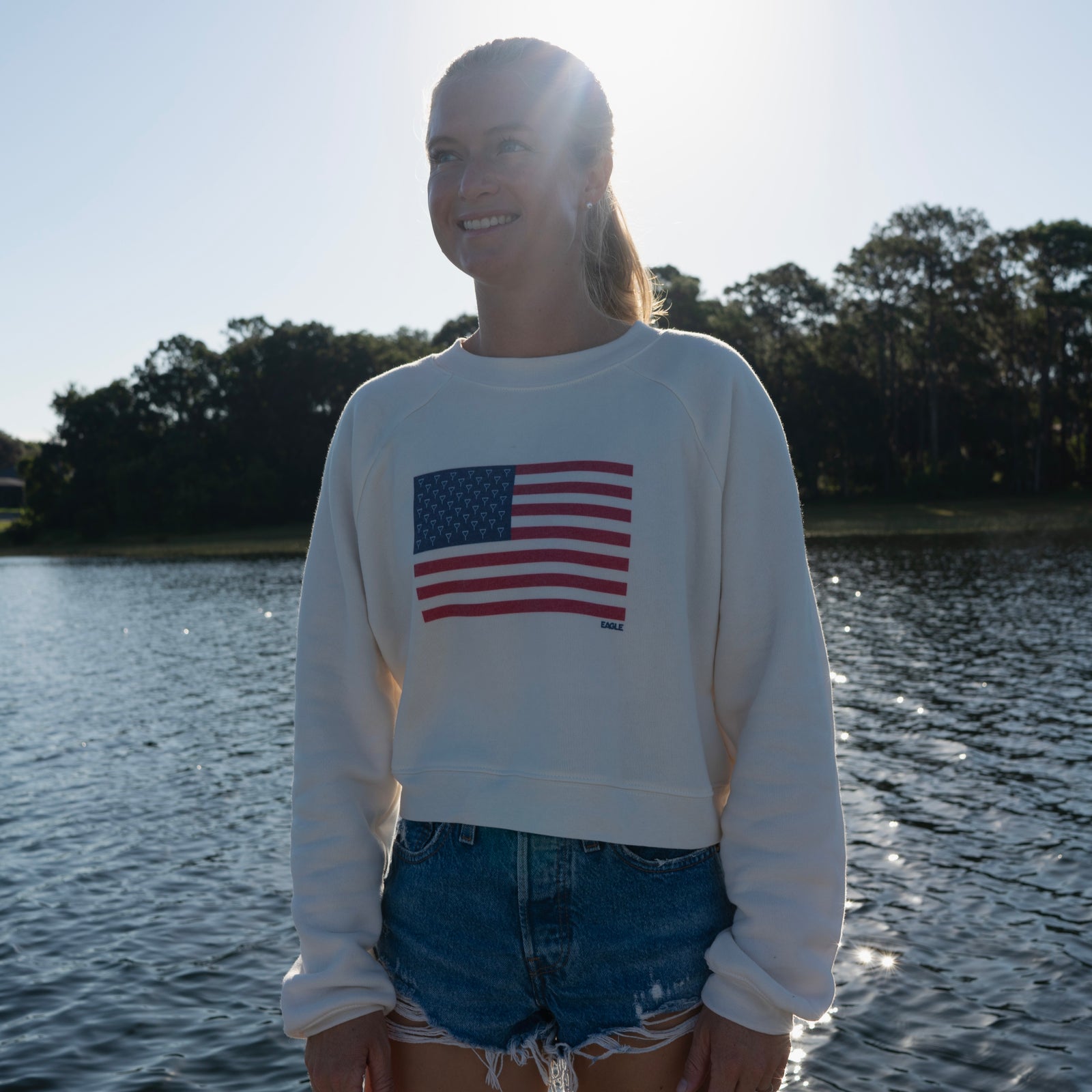 USA Flag Crewneck Sweatshirt