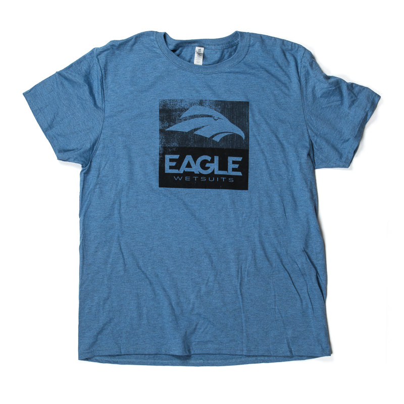 Eagle Distress Logo T- Blue Denim