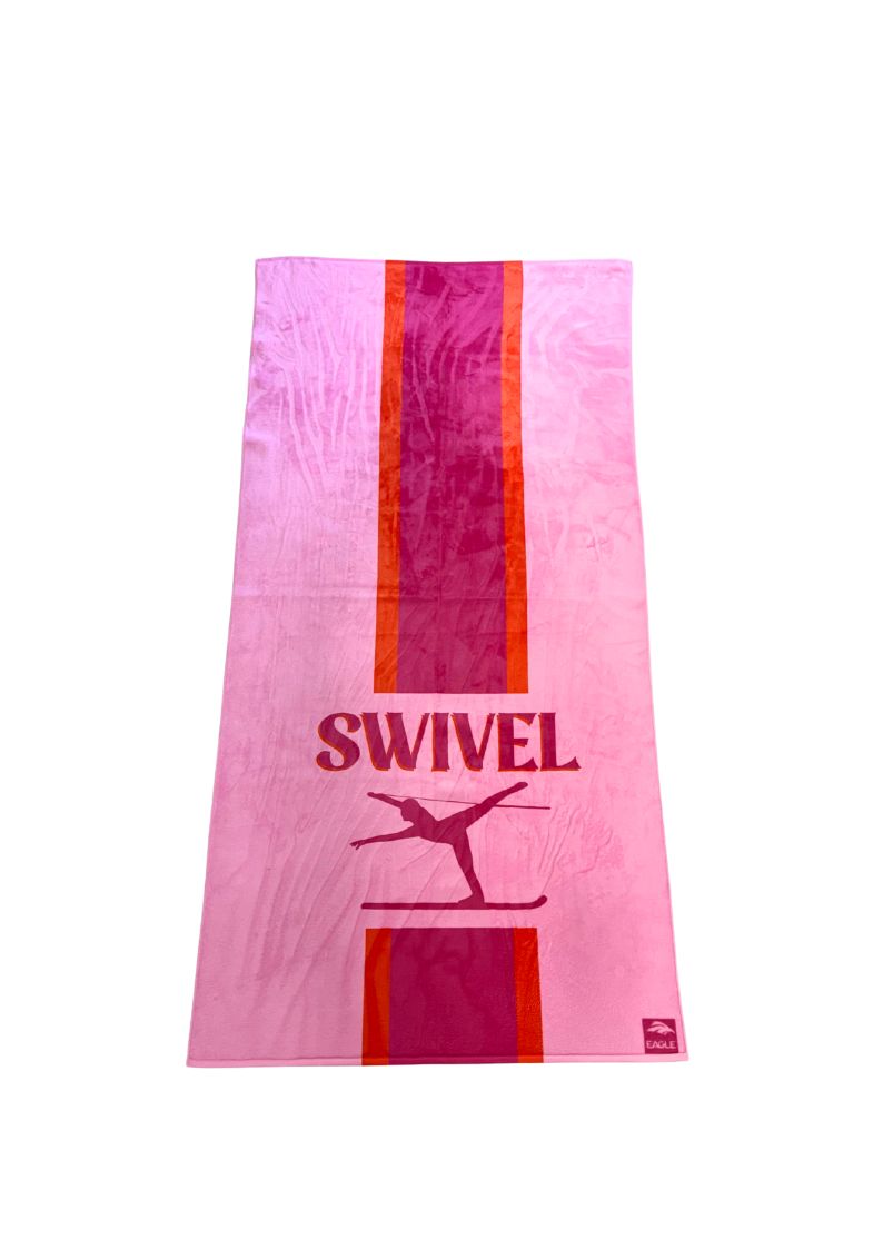 SWIVEL Towel- Pink and Orange Stripe