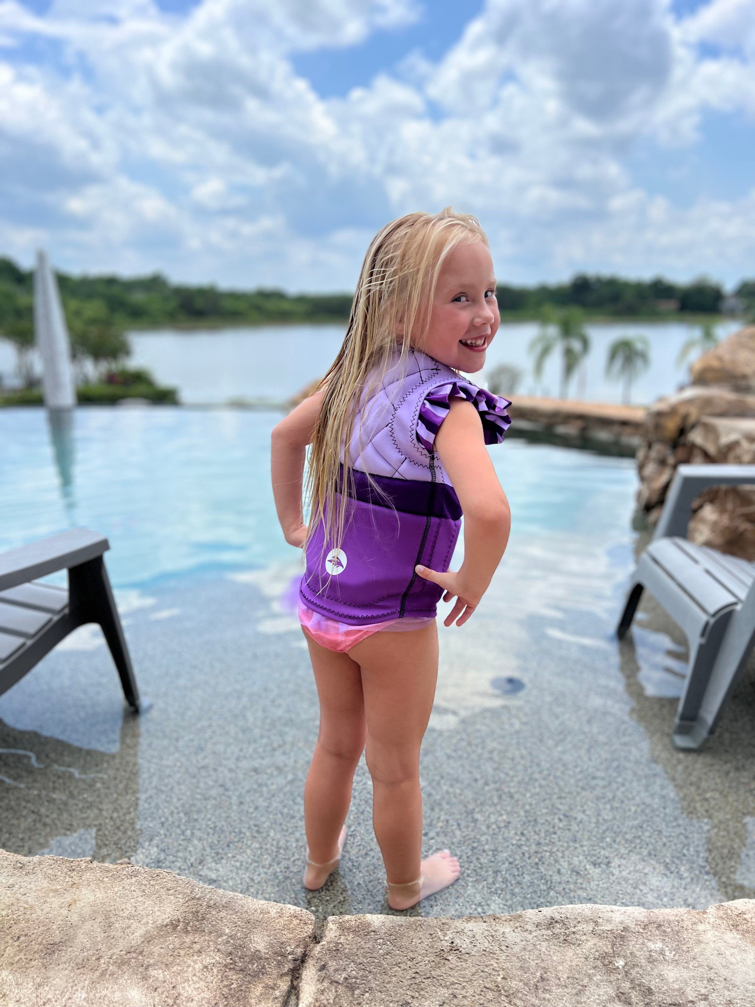 2025 Eagle Girl's Tri Color Swim Vest- Purple – Masterline