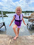 Tri Color Girls Vest- Purple