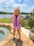 Girls' Floral Ruffle Swim Vest – Pink & Purple