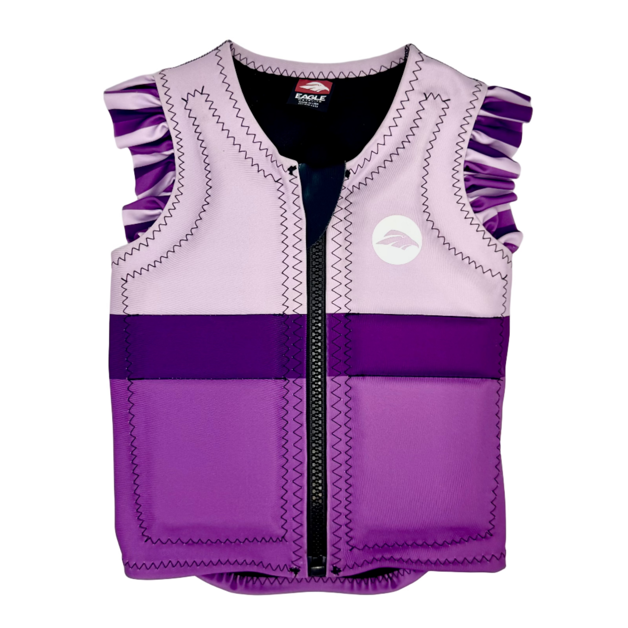 Tri Color Girls Vest- Purple