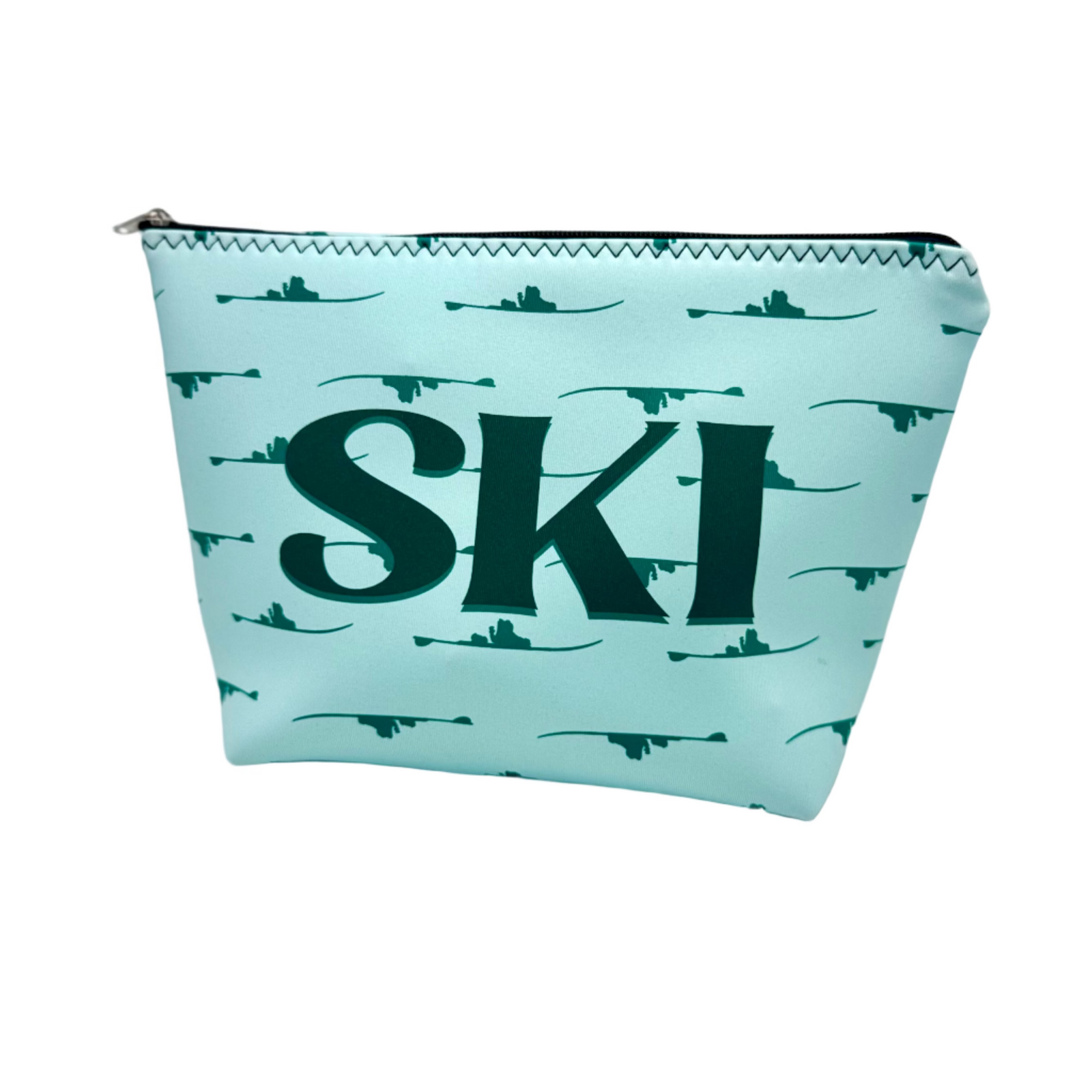 SKI Zipper Pouch- Teal