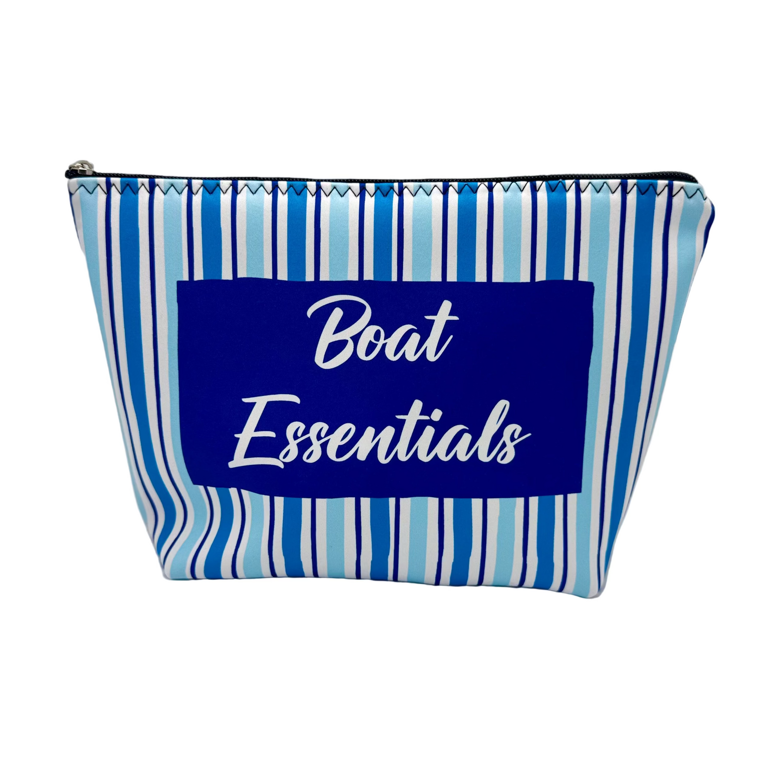 Boat Essentials Stripe Zipper Pouch- Blue