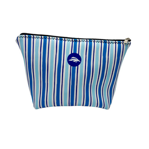 Boat Essentials Stripe Zipper Pouch- Blue