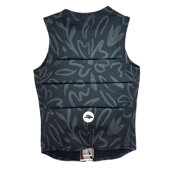 Womens_Floral_Vest_Front_Black