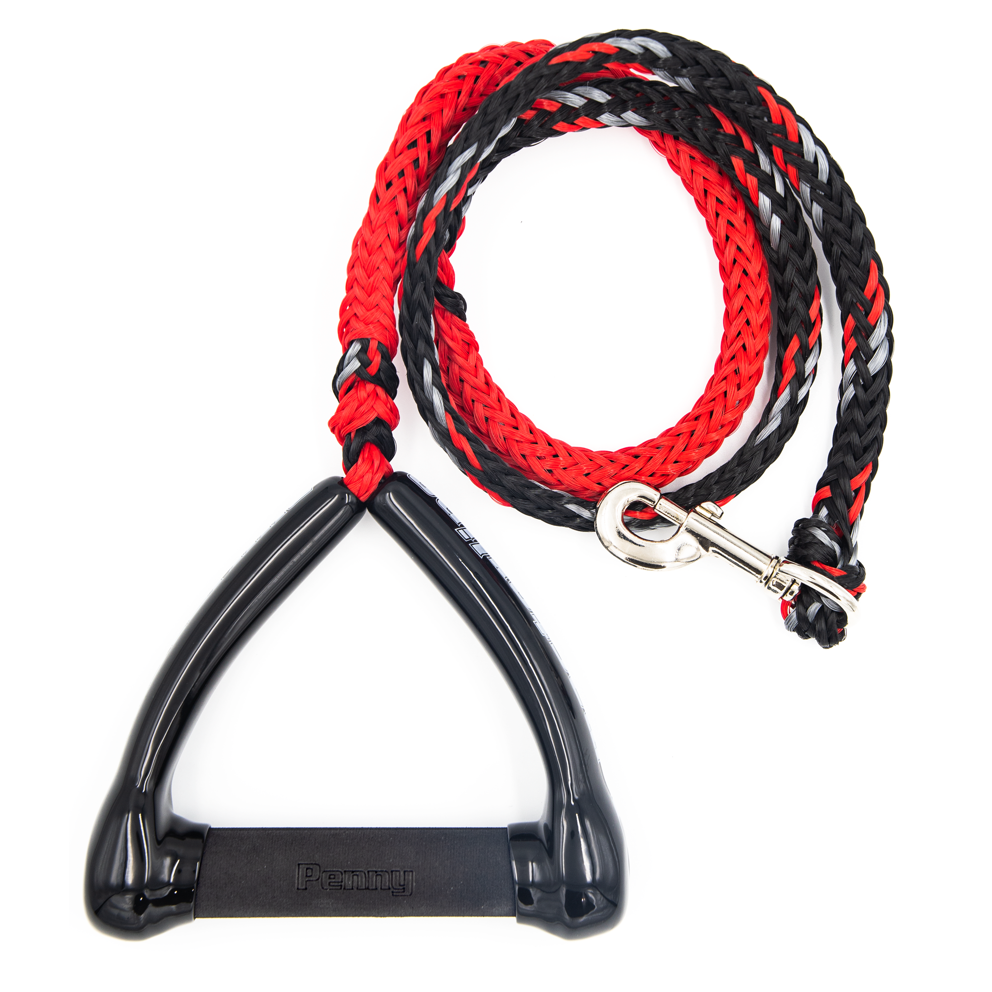 Dog leash with clearance rubber handle